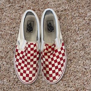 Red & White Checkered Classic Slip-On Vans